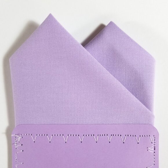 New - Soft Purple Cotton Pre-Folded Pocket Square Handkerchief Insert - Picture 7 of 7
